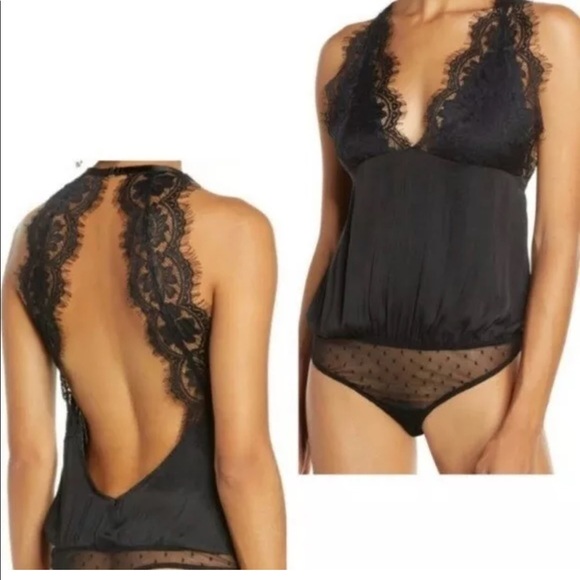 Free People Sexy Lace Thong black Bodysuit - Picture 2 of 2